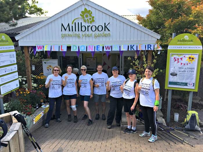 Millbrook Garden Centre Complete 60 Mile Charity Walk For Air