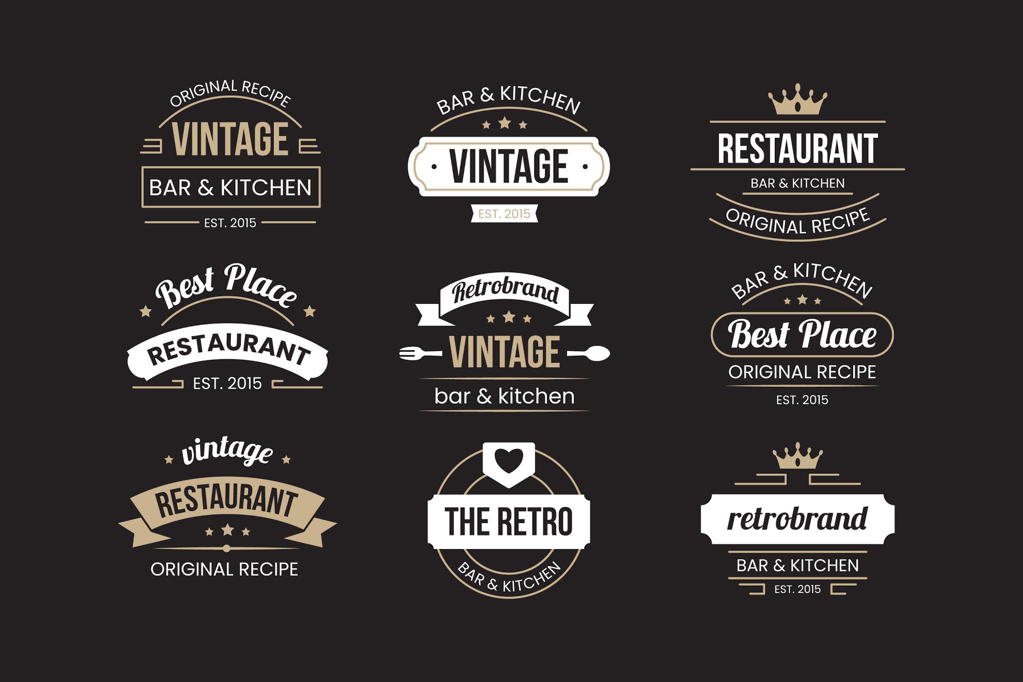 Pack 140 Logos para Restaurante / Cocina (Illustrator)