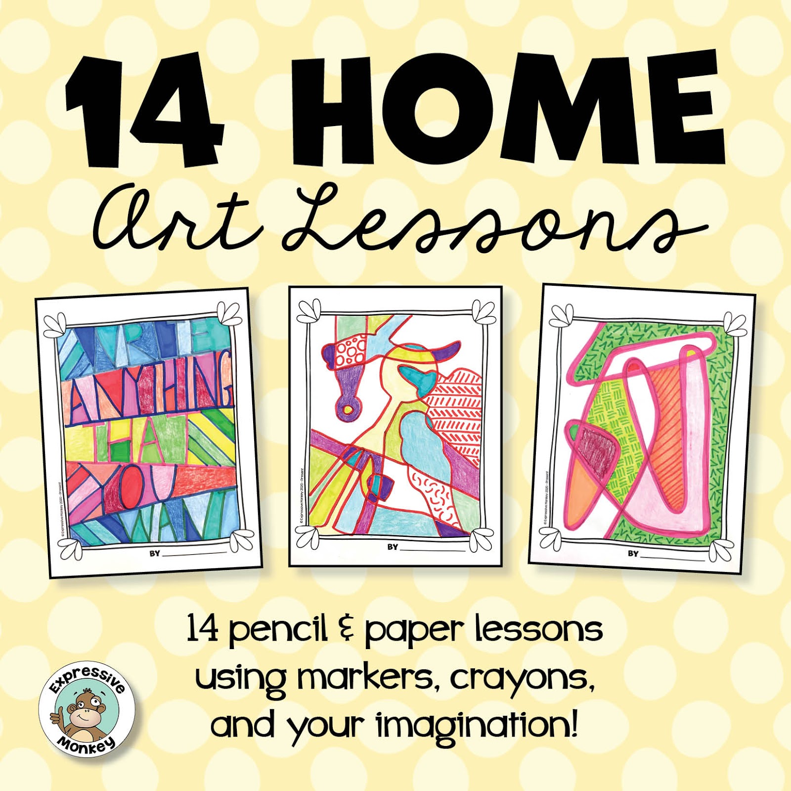 Art Lessons for Kids to Do at Home Expressive Monkey