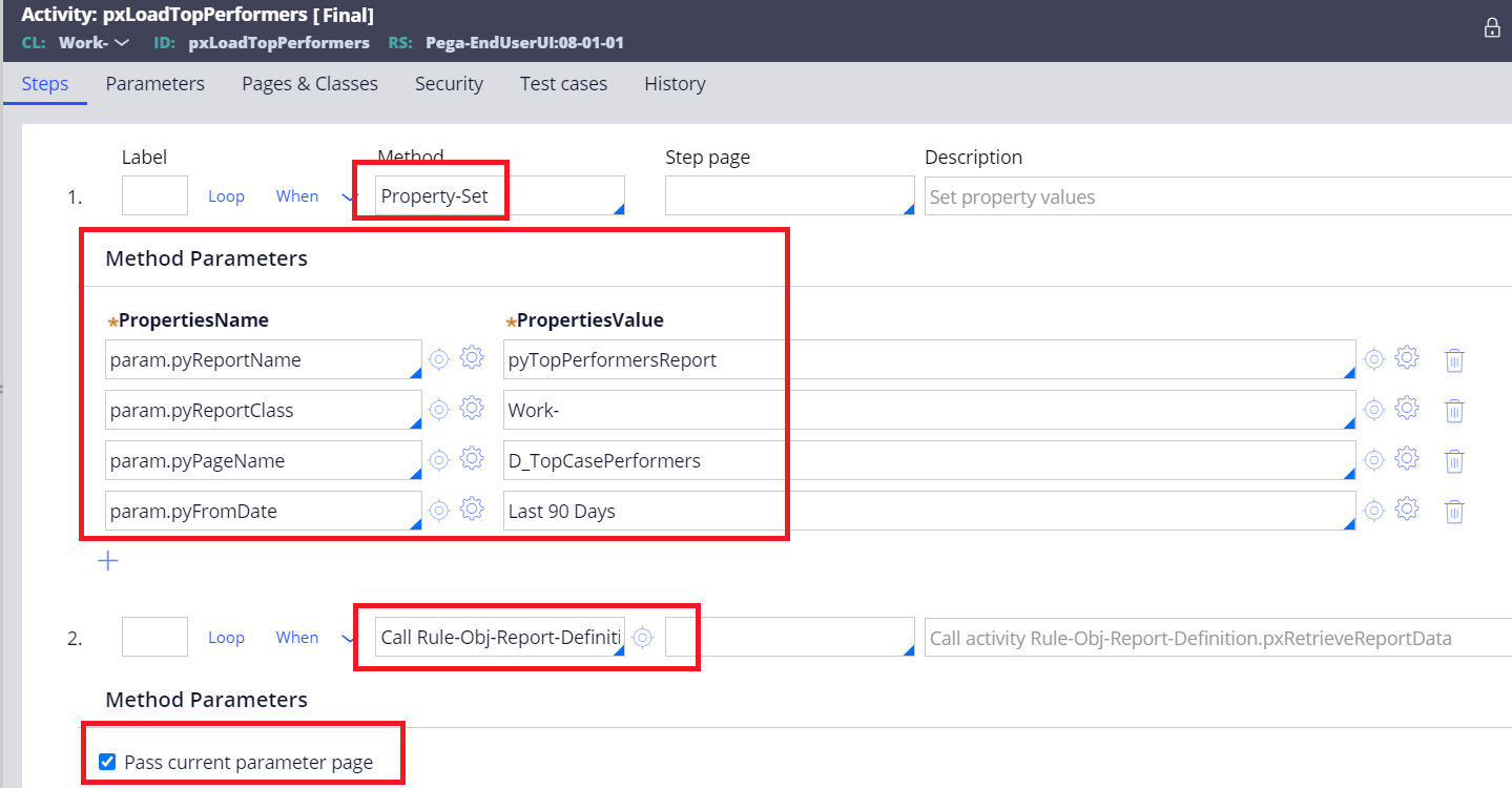 how to call finish assignment from activity in pega