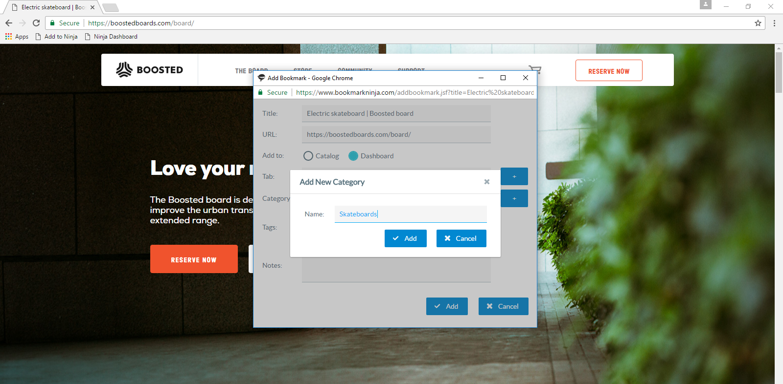 Bookmark Ninja Tip of the day How to create a new Tab or Category