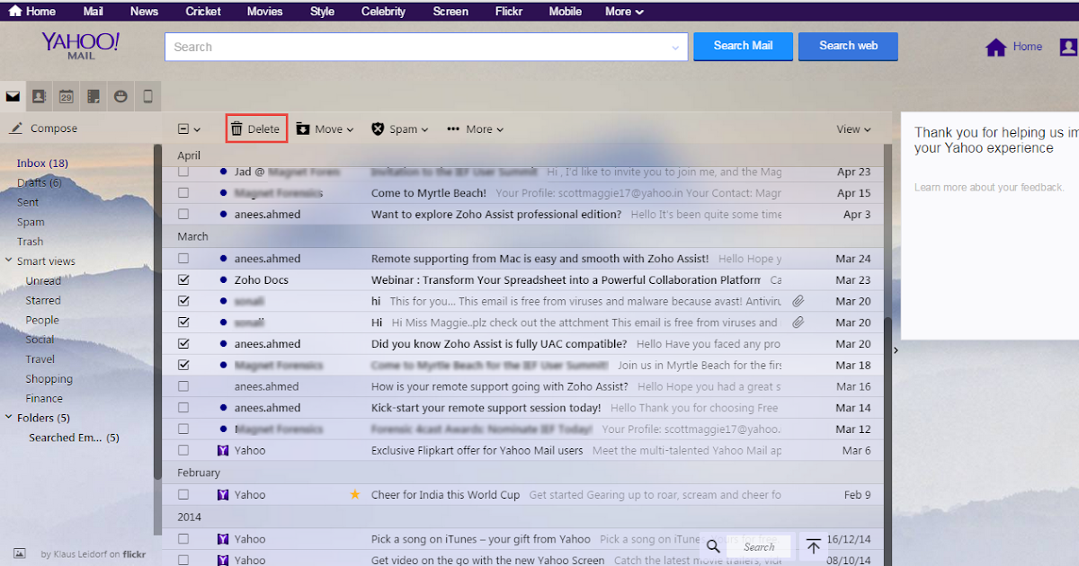 How to clean out yahoo mailbox