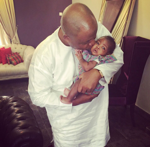 Davido shares new photo of his daughter, Imade with his Granddad
