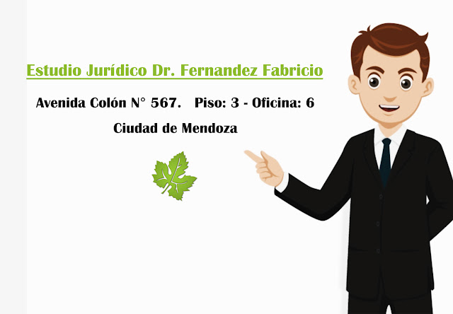 Avenida Colón N° 567.  Piso: 3 - Oficina: 6.  Ciudad de Mendoza.  Domicilio Estudio de abogados Dr. Fernandez Fabricio