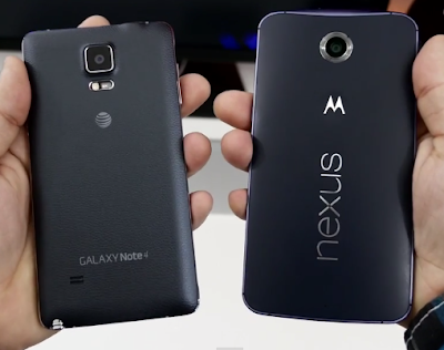 Perbandingan Desain Samsung Galaxy Note 4 Terbaru VS Google Nexus 6 Terbaru