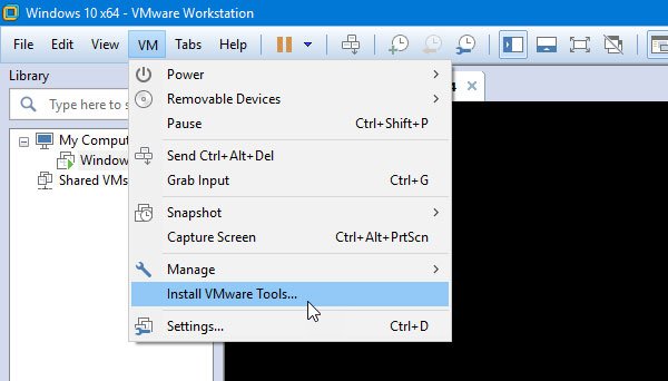 Instale VMware Tools en el sistema operativo invitado