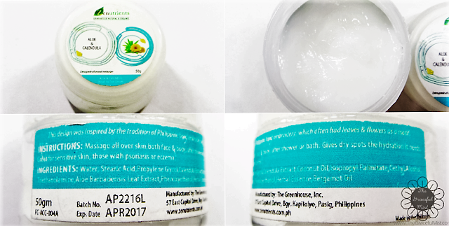 Zenutrients Philippines | Guaranteed Natural & Organic: Aloe & Calendula Head to Toe Cream`s Ingredients (Review at www.TheGracefulMist.com)