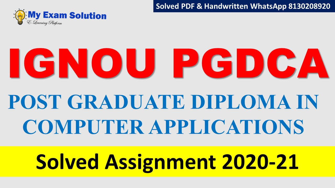 ignou pgdca solved assignment free