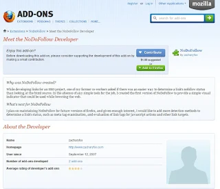 Cek Dofollow/Nofollow Link dengan NoDofollow Add-ons Mozilla Firefox