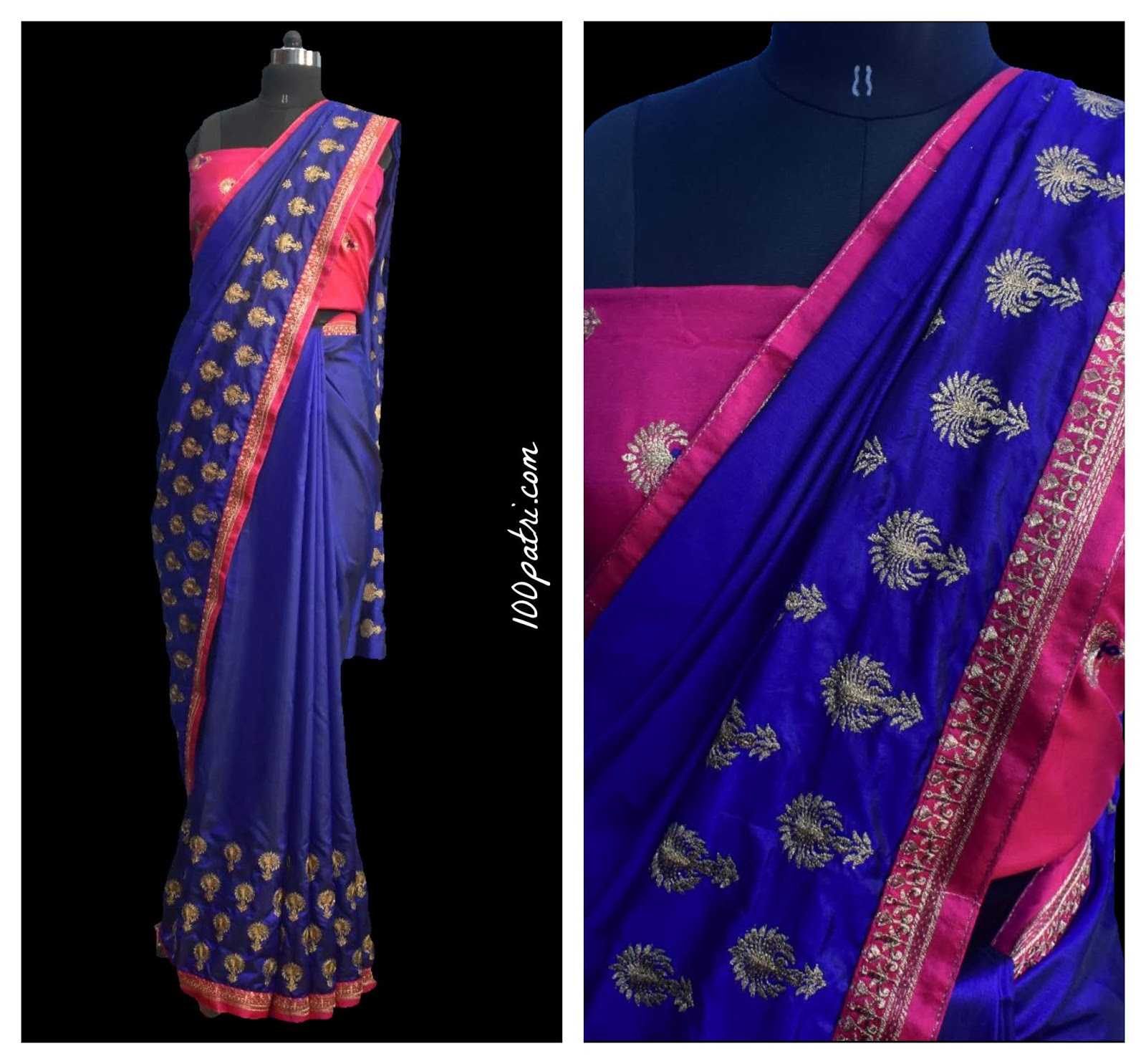 Navy Blue Wedding Silk Saree in Nepal Saree Shopping Nepal Buy