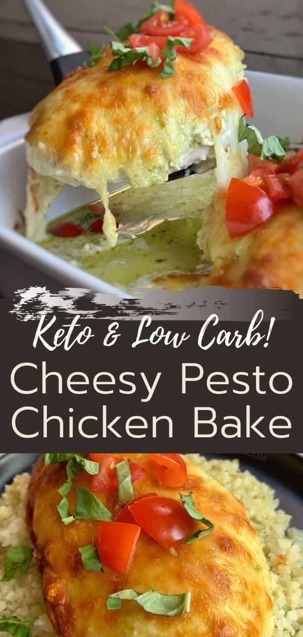 Cheesy Pesto Chicken Bake (Keto & Low Carb!)