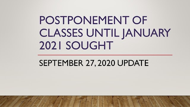 Postponement of classes until January 2021 sought