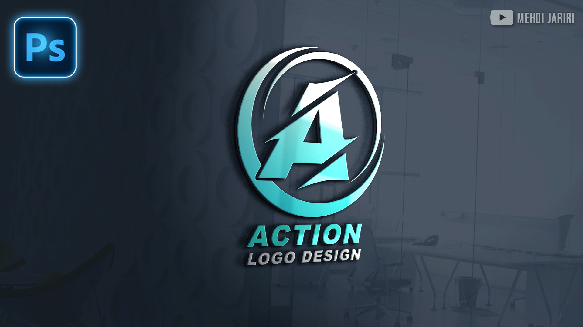 تصميم لوجو احترافي بالفوتوشوب | Action Logo Design in Photoshop