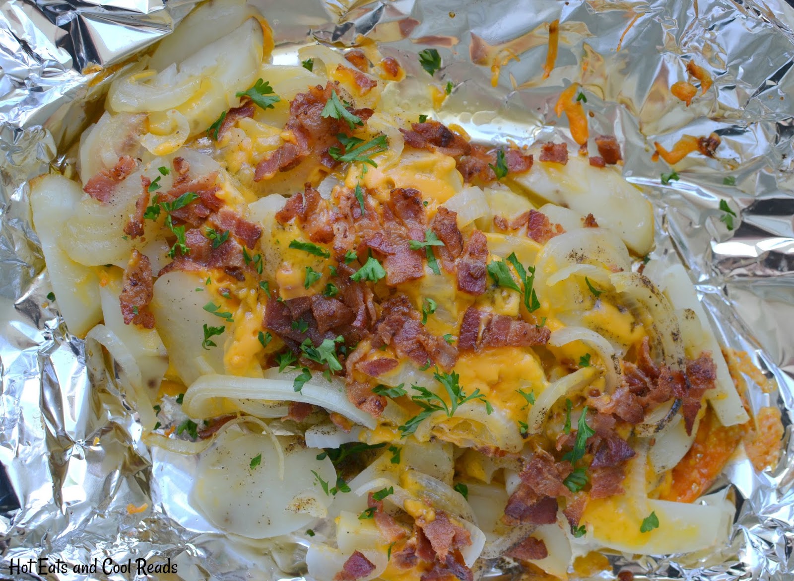 Grill or Oven Cheesy Bacon Foil Pack Potatoes Recipe