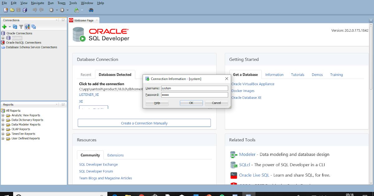 establish connection between java and oracle 18c database