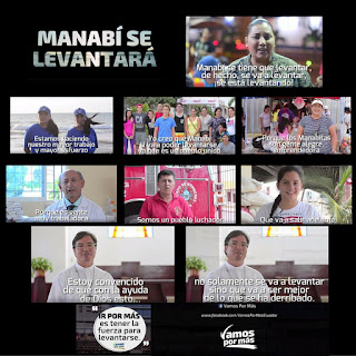 fotogramas donde varias personas expresan su fortaleza en la reconstrucción de MANABÍ (Ecuador)