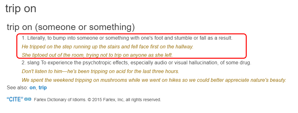 Bahasa Inggrisnya Kesandung