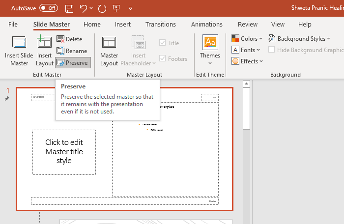 Modificare la formattazione della presentazione PowerPoint completa