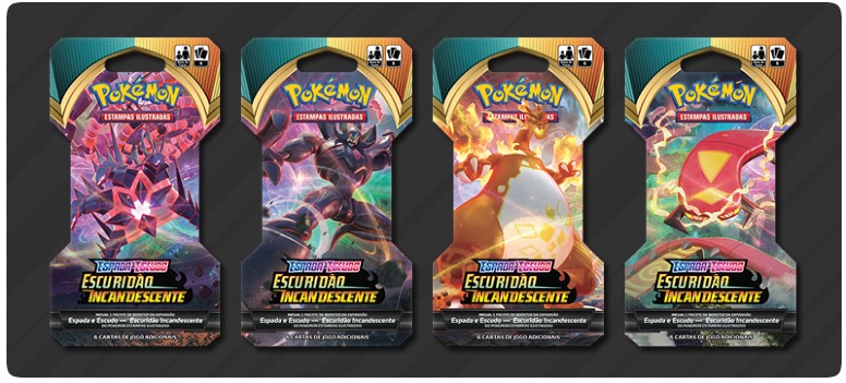 Cartas Pokemon Booster 10 Pacotes Escuridao Incandescente