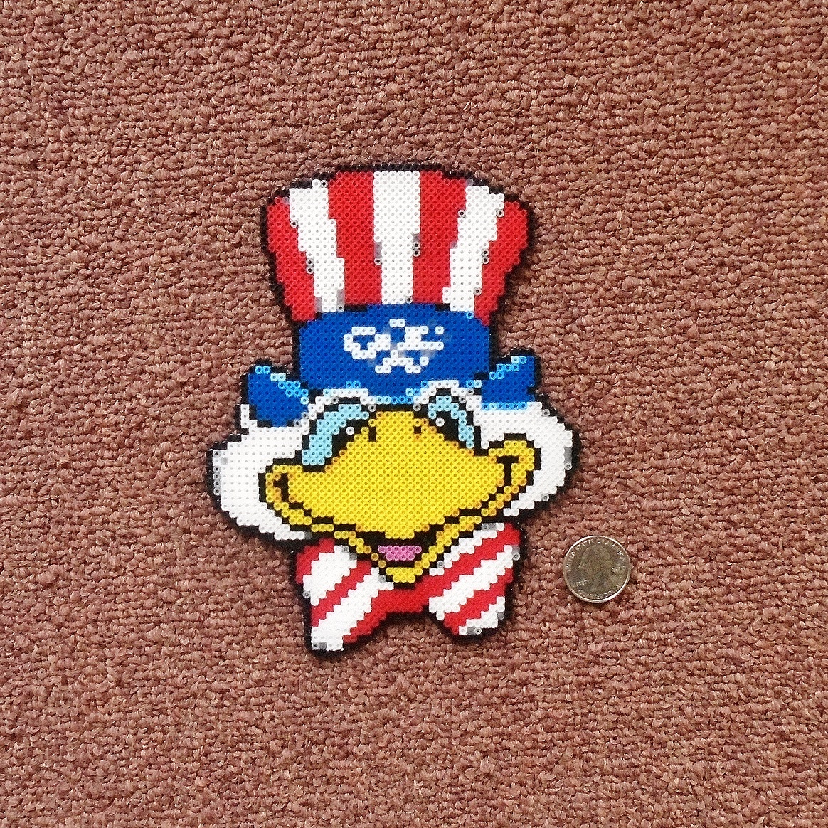 Long Black Fingers Sam The Eagle Mini Perler Bead