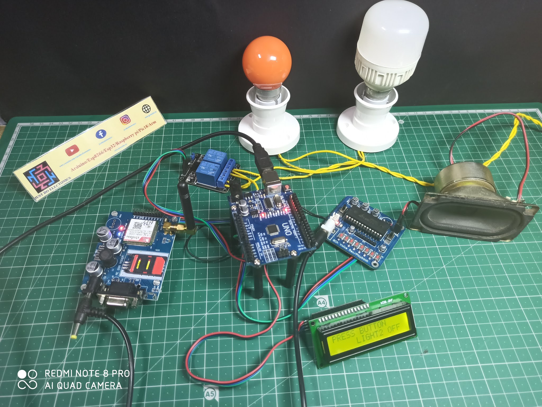 Home Automation with GSM SIM800L DTMF & Voice Feedback Using Arduino ...