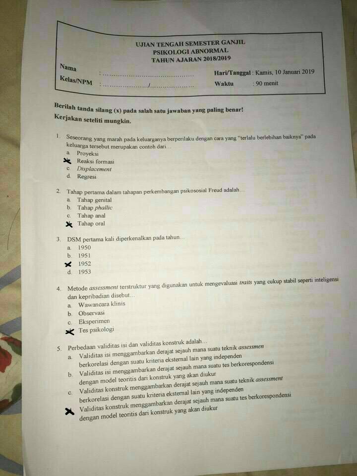 Soal Cerita Psikologi Kepribadian Rumah Pendidikan