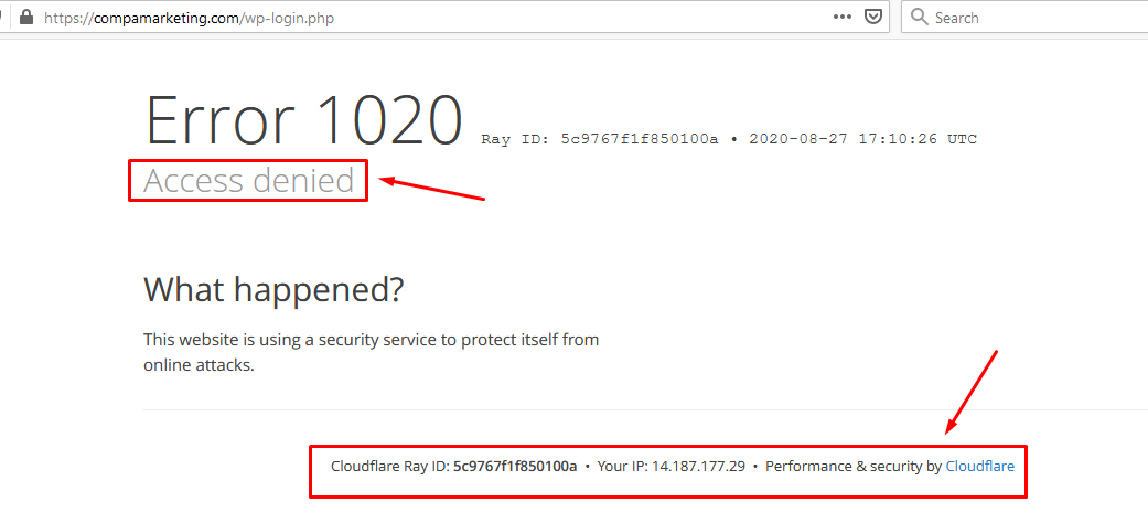 Cloudflare đã chặn truy cập