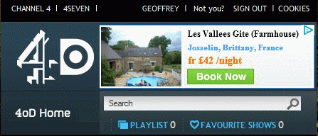 Les Vallees Gite advert on 4OD