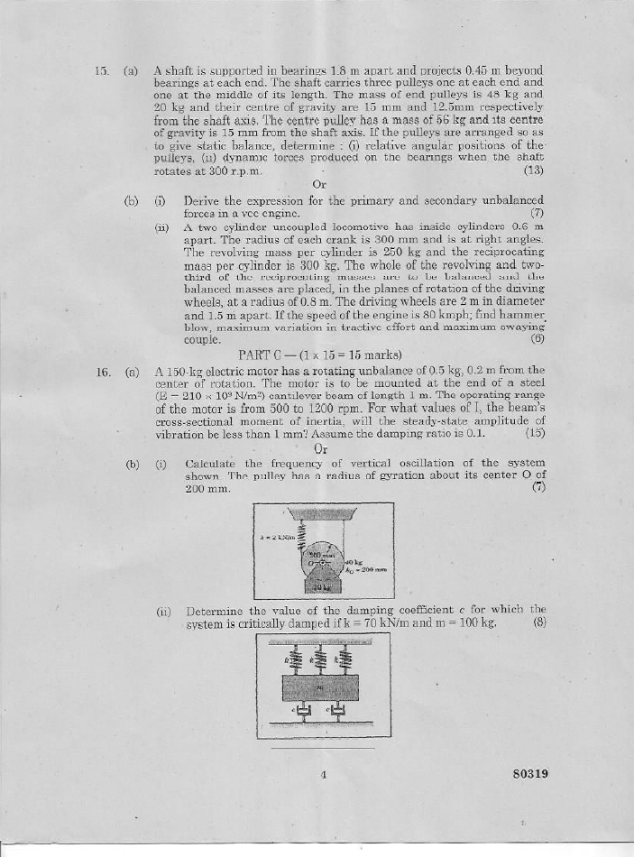 Anna University RO 8403 KInematics And Dynamics Of Machines APRIL