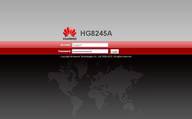 password default modem huawei hg8245a