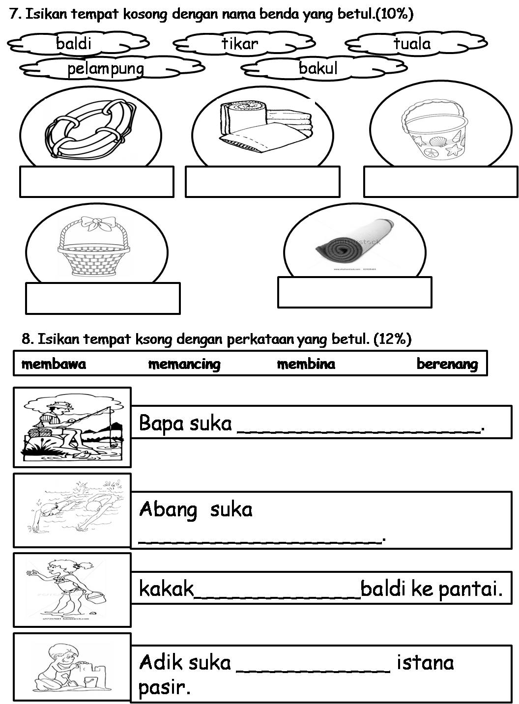 Welcome To Teacher Gesscy Site PRESCHOOL 5 AND 6 YEARS OLD SAMPLE QUESTION EXAM BAHASA MALAYSIA