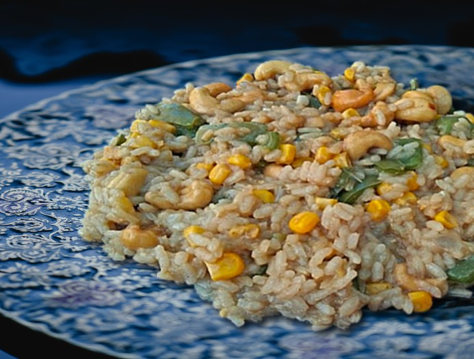 Risotto with Green Pepper & Cashew Nuts Recipe