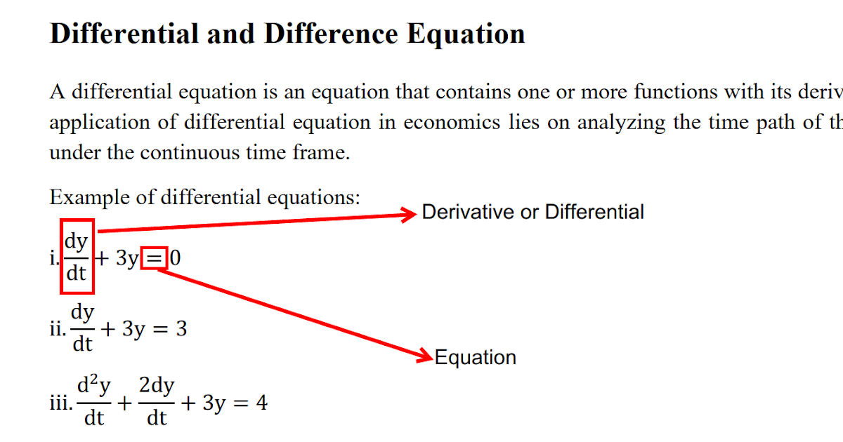 Difference and Differential Equation