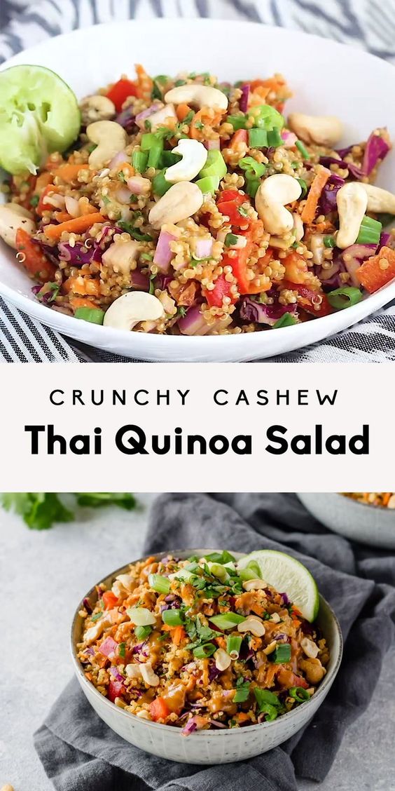 Crunchy Cashew Thai Quinoa Salad (vegan, gluten-free) - THE BEST EVER ...