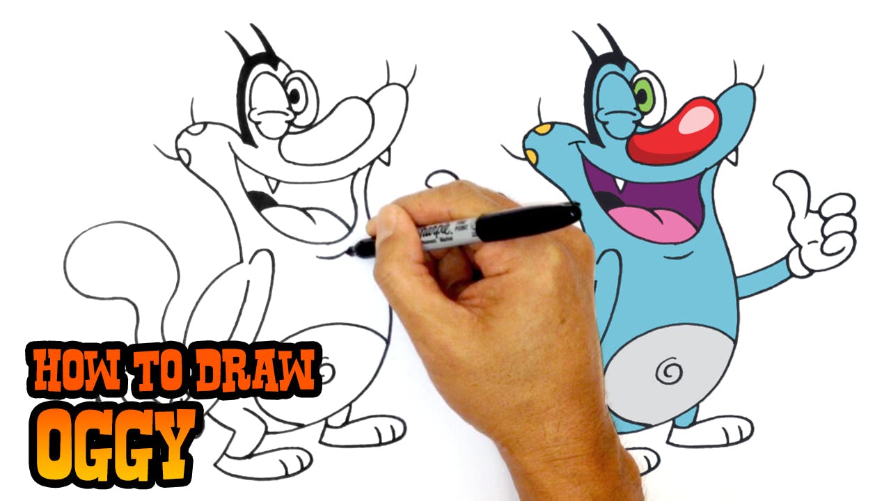 Oggy And The Cockroaches Drawing.