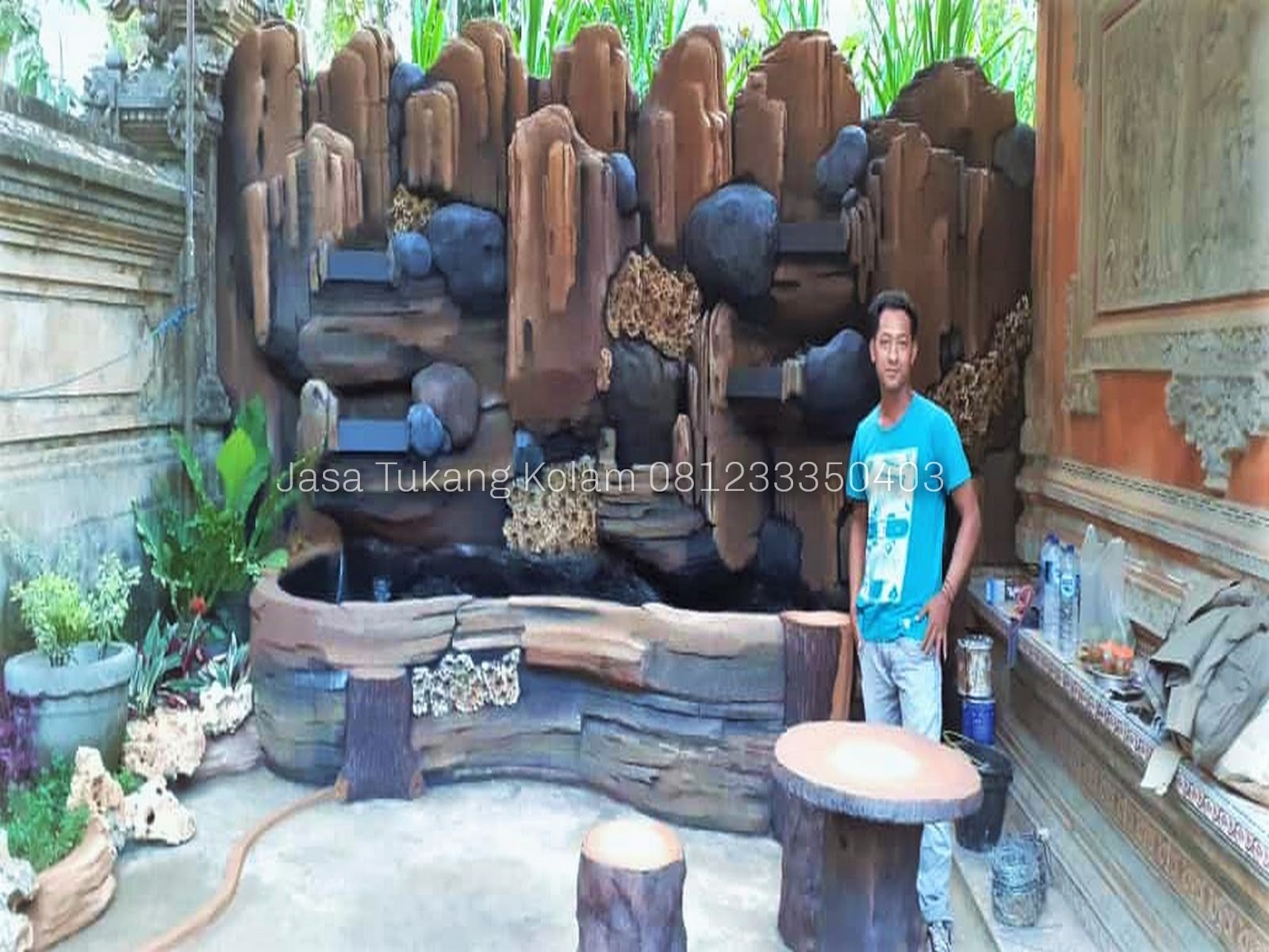 JASA PEMBUATAN KOLAM DEKORASI TEBING AIR TERJUN DAN AIR