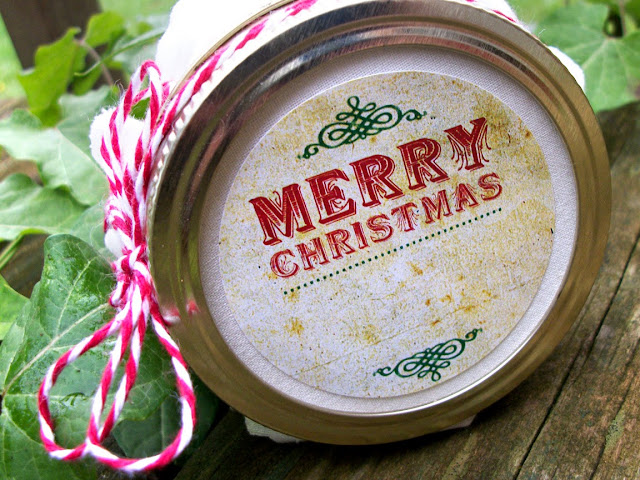 Vintage Merry Christmas canning label