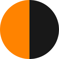 Circle with 2 colors ( Black + Orange)