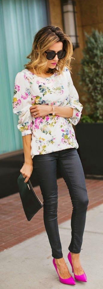 Fashion trends | Floral printed top, grey pants | Luvtolook | Virtual ...