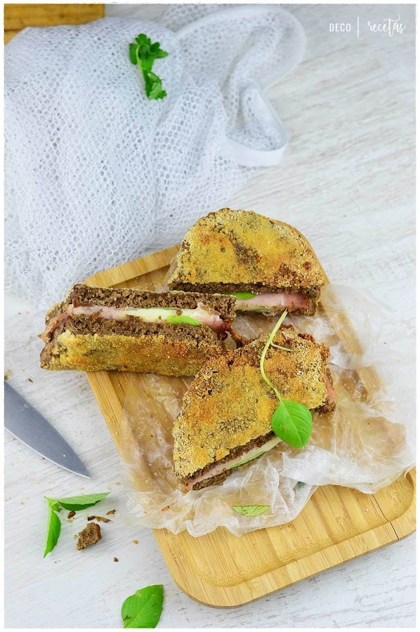 Mozzarella rebozada “in carrozza”. Receta- Mozzarella in carrozza.-Bocadillo de mozzarella Receta italiana- 