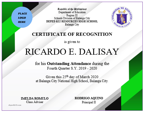 Featured image of post Deped Cert Of Recognition Template : You can edit the text and add a logo and/or image.