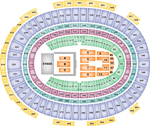 Square Garden Seating Chart With Seat Numbers For Concerts