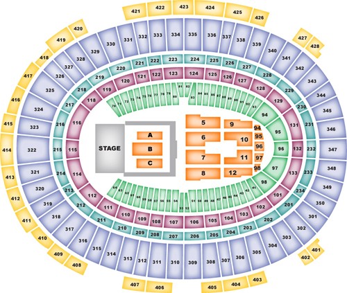 Square Garden Seating Chart With Rows