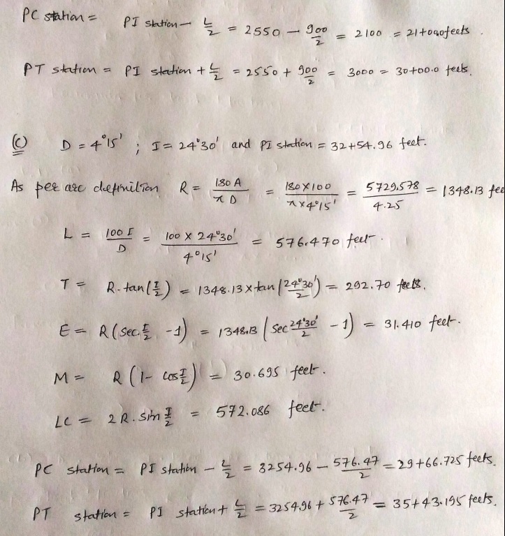 Surveying (Civil Engineering ) Curves Degree (Chord and Arc