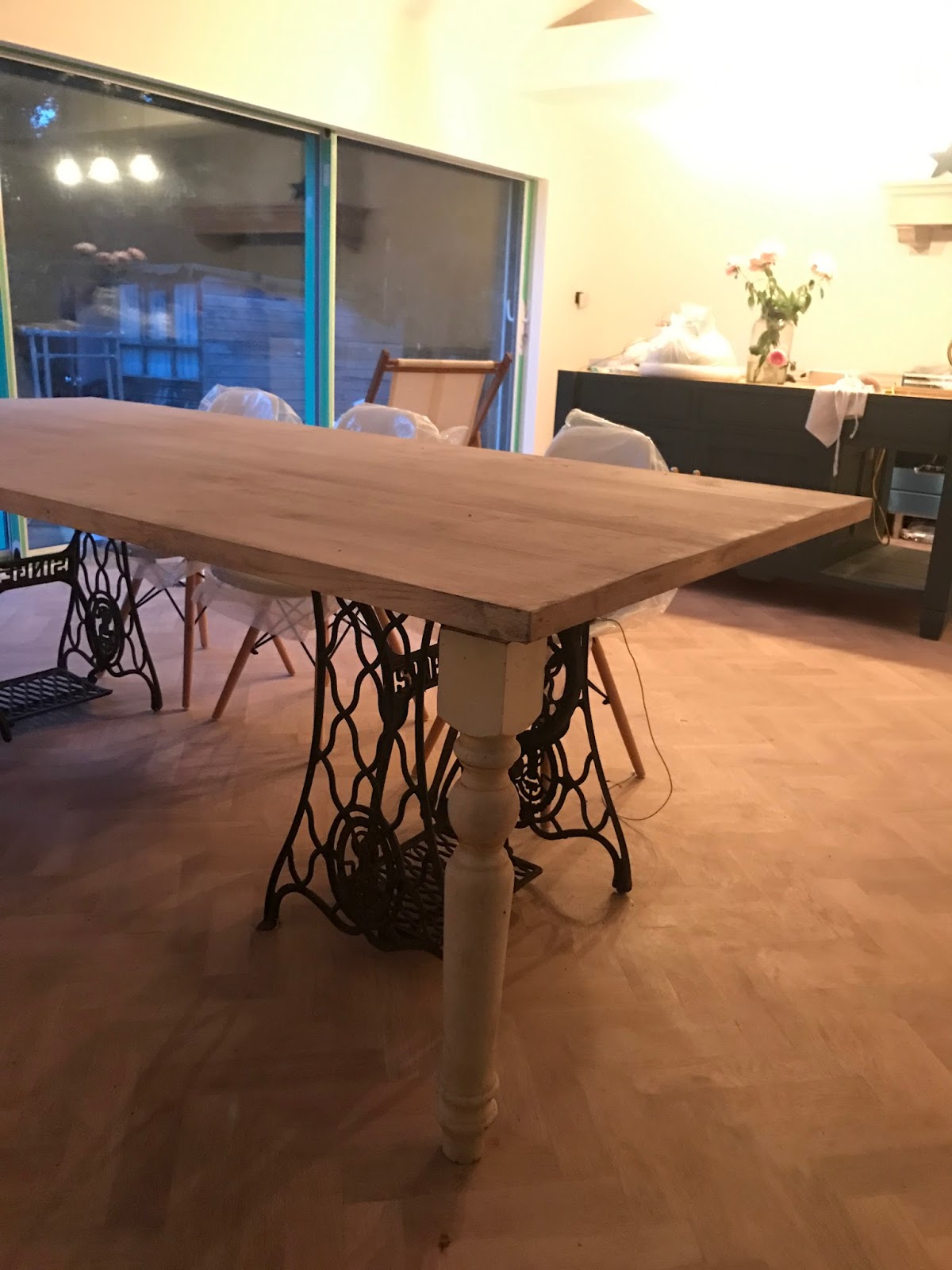 Makeover A Dining Table Made From Scaffold Boards Roses and Rolltops