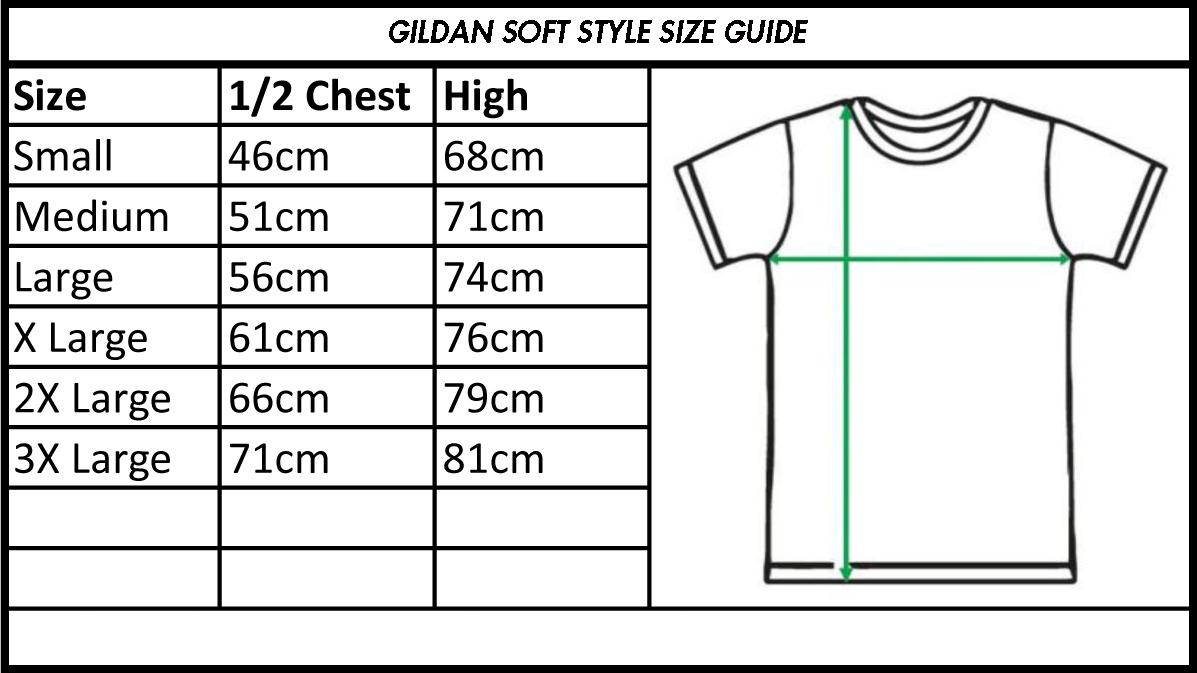 Gildan T Shirt Size Chart