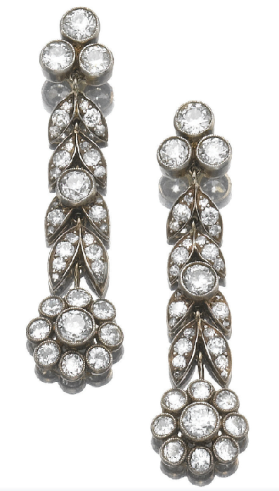 Marie Poutine's Jewels & Royals: Diamond Pendant Earrings