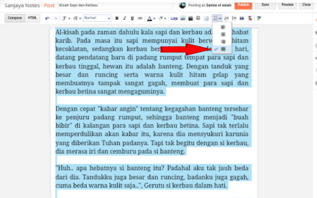 Cara Mengatur Teks Artikel Blog Agar Otomatis Rata Kanan Kiri Santos Blog Cara Mengatur Teks Artikel Blog Agar Otomatis Rata Kanan Kiri Santos Blog