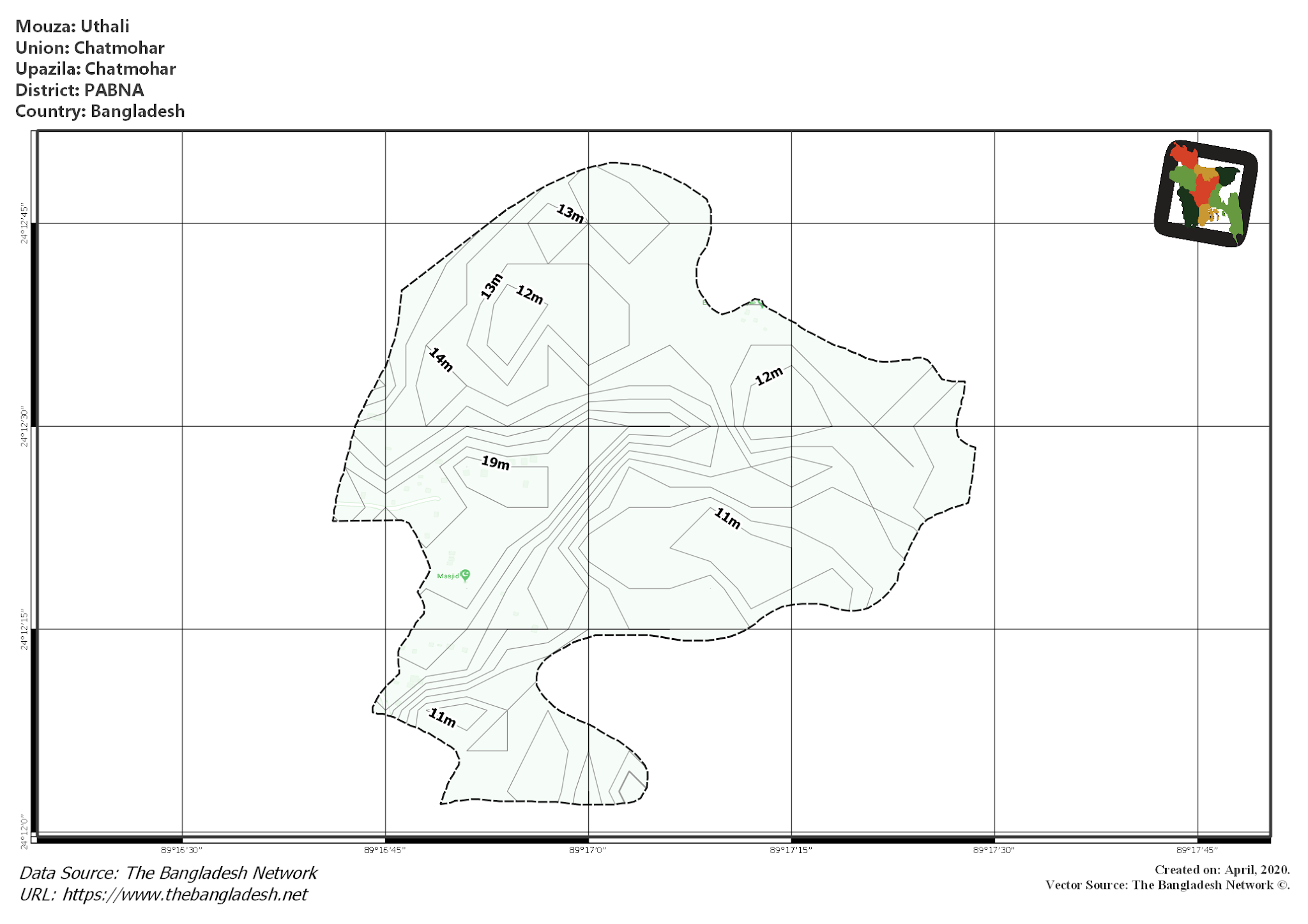 Map of Uthali Mouza of Chatmohar Upazila, PABNA Map of Uthali Mouza of Chatmohar Upazila, PABNA, Bangladesh.