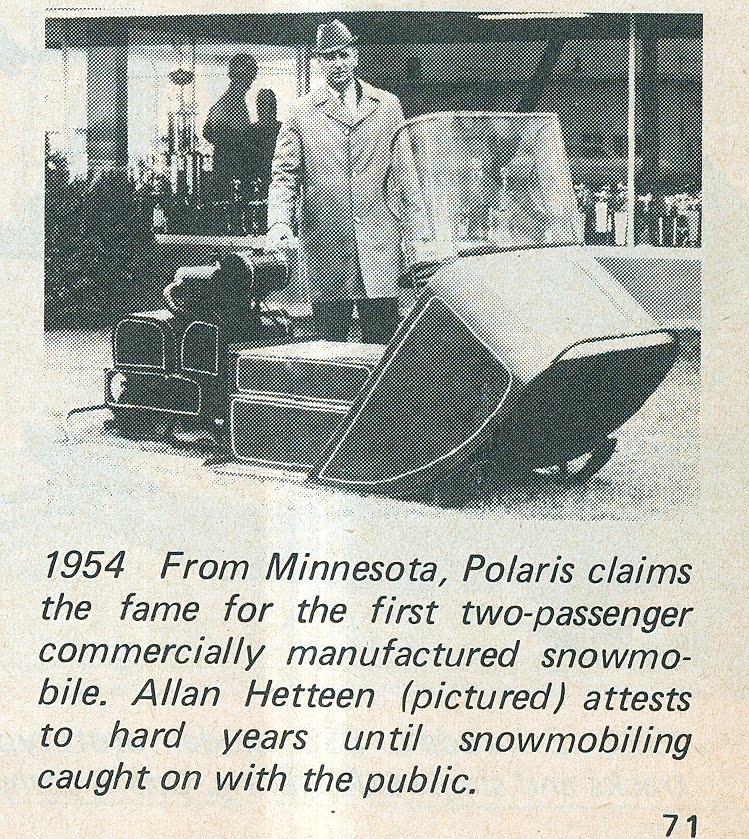 CLASSIC SNOWMOBILES OF THE PAST: 1954 POLARIS SNOWMOBILE